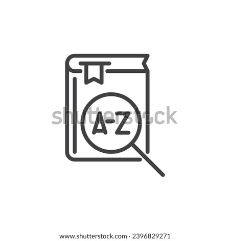 Dictionary book line icon. linear style sign for mobile concept and web design. Alphabet book outline vector icon. Symbol, logo illustration. Vector graphics