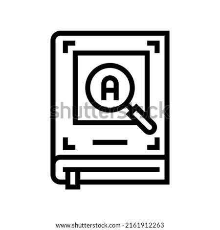 dictionary book line icon vector. dictionary book sign. isolated contour symbol black illustration