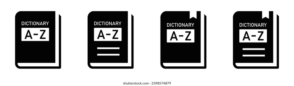 Dictionary book set icon, vector illustration