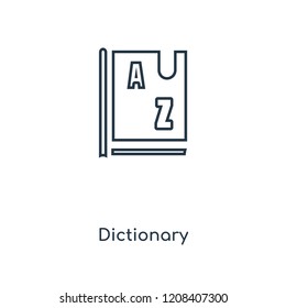Dictionary concept line icon. Linear Dictionary concept outline symbol design. This simple element illustration can be used for web and mobile UI/UX.