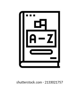 dictionary english line icon vector. dictionary english sign. isolated contour symbol black illustration