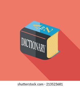 Dictionary flat icon with long shadow,eps10