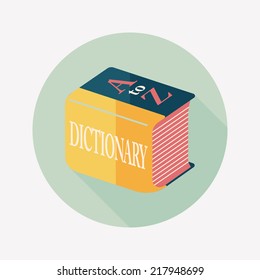 Dictionary flat icon with long shadow,eps10