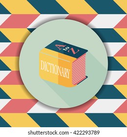 Dictionary flat icon with long shadow,eps10