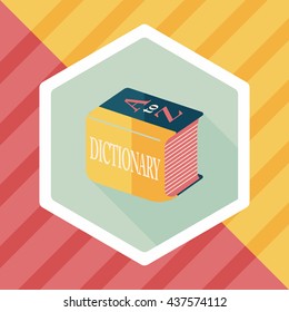 Dictionary flat icon with long shadow,eps10