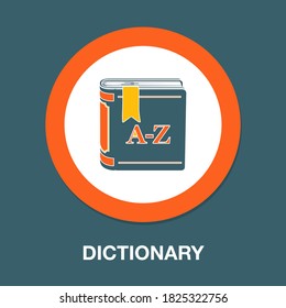 dictionary flat icon - simple, vector, icon for website design, mobile app, ui. Vector Illustration