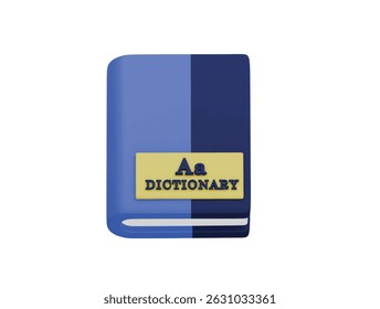  dictionary icon 3d illustration render