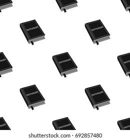 Dictionary icon in black style isolated on white background. Interpreter and translator symbol stock vector illustration.