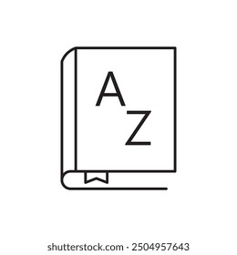dictionary icon design, isolated on white background, vector illustration