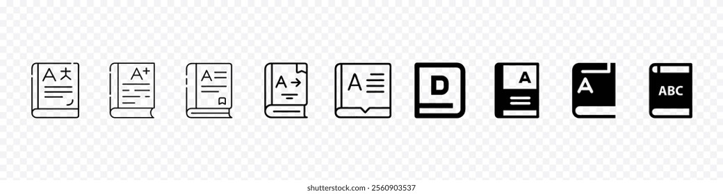 dictionary icon, English Dictionary Icon, dictionary icon set collection