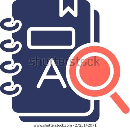 Dictionary Icon Glyph Color Vector Illustration