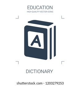 dictionary icon. high quality filled dictionary icon on white background. from education collection flat trendy vector dictionary symbol. use for web and mobile