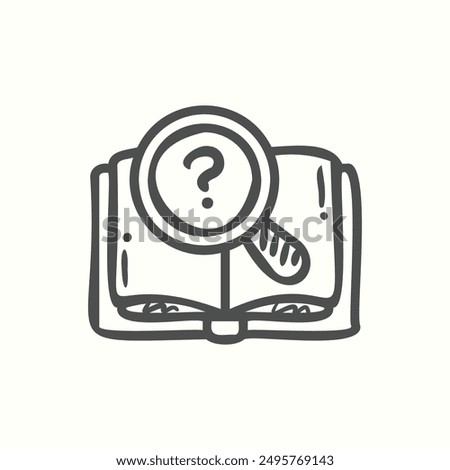 dictionary icon, isolated handdrawn icon theme back to school