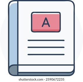 Dictionary icon, isolated learning outline icon. perfect for website, blog,  logo, graphic design, social media, UI, mobile app. vector illustration on a white 