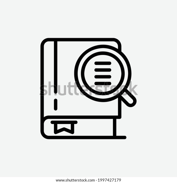 \
dictionary icon, isolated learning outline icon in light grey\
background, perfect for website, blog,  logo, graphic design,\
social media, UI, mobile app, EPS 10 vector\
illustration