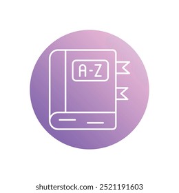 Dictionary icon isolated on a white background. Vector illustration.