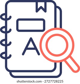 Dictionary Icon Line Color Vector Illustration
