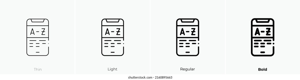dictionary icon. Linear style sign isolated on white background. Vector illustration.