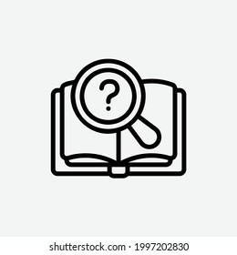 Wörterbuchsymbol, Suche, Suche, einzelne Bildungs-Rahmensymbol auf hellgrauem Hintergrund, perfekt für Website, Blog, Logo, Grafikdesign, soziale Medien, UI, mobile App, EPS10 Vektorgrafik