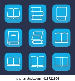 Dictionary icon. set of 9 outline dictionary icons such as