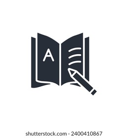 dictionary icon. vector.Editable stroke.linear style sign for use web design,logo.Symbol illustration.