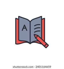 dictionary icon. vector.Editable stroke.linear style sign for use web design,logo.Symbol illustration.