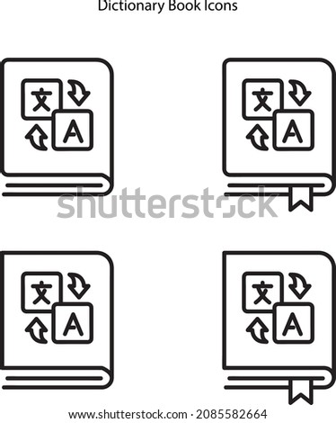 dictionary icons isolated on white background. dictionary icon trendy and modern symbol for logo, web, app, UI. dictionary icon simple sign. dictionary icon flat illustration for web design