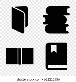 Dictionary icons set. set of 4 dictionary filled icons  