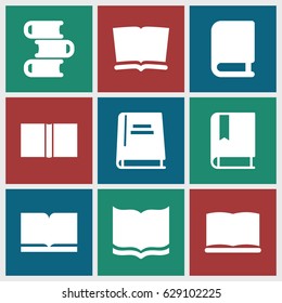 Dictionary icons set. set of 9 dictionary filled icons such as 