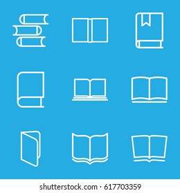Dictionary icons set. set of 9 dictionary outline icons such as 