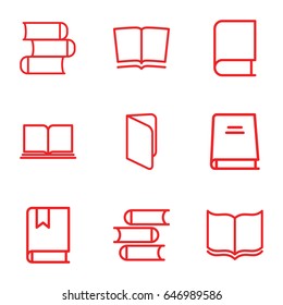 Dictionary icons set. set of 9 dictionary outline icons such as