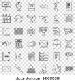 Dictionary icons set. Outline style of 36 dictionary vector icons for web for any design