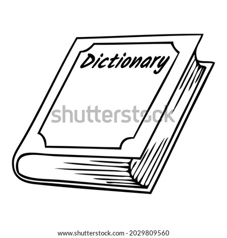 dictionary line vector illustration,isolated on white background,top view