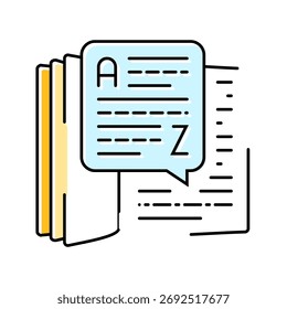 dictionary nlp color icon vector. dictionary nlp sign. isolated symbol illustration