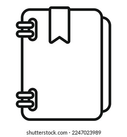 Dictionary tag icon outline vector. Book mark. Bookmark space