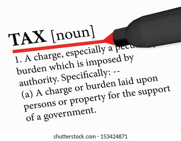 Dictionary Term Of Tax Isolated On White Background