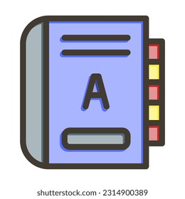 Dictionary Thick Line Filled Colors For Personal And Commercial Use.
