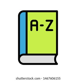 Dictionary vector, Back to school filled style icon