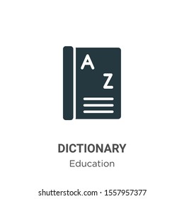 Dictionary vector icon on white background. Flat vector dictionary icon symbol sign from modern education collection for mobile concept and web apps design.