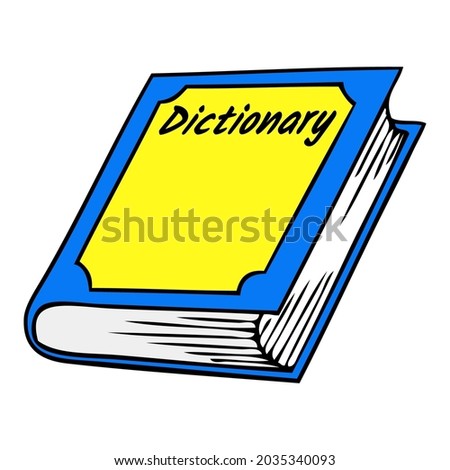 dictionary vector illustration,isolated on white background,top view