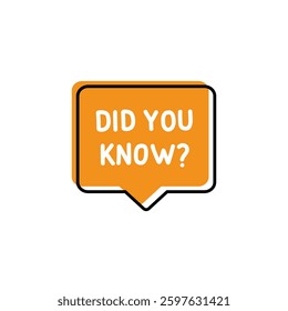 Did You Know? Badge, icon, logo vector design illustration on white background