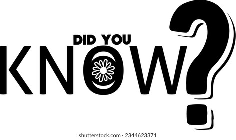 Did you know? Graphic design typography with daisy flower isolated on white background.