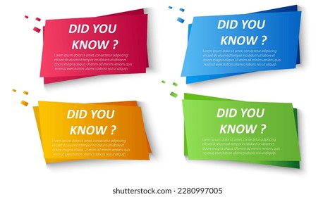 Did you know. Asks a question. Bubble speech with question mark. Interesting facts, news. Get an answer, help background information. Vector illustration	