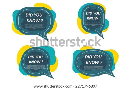 Did you know. Asks a question. Bubble speech with question mark. Interesting facts, news.
Get an answer, help background information.
Vector illustration