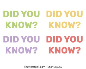 Did you know background. Did You Know question