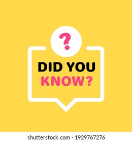 Did you know badge vector yellow flat design