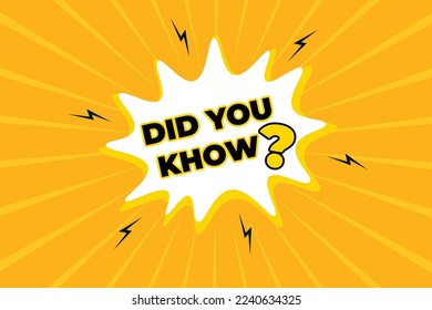 Did you know banner design vector