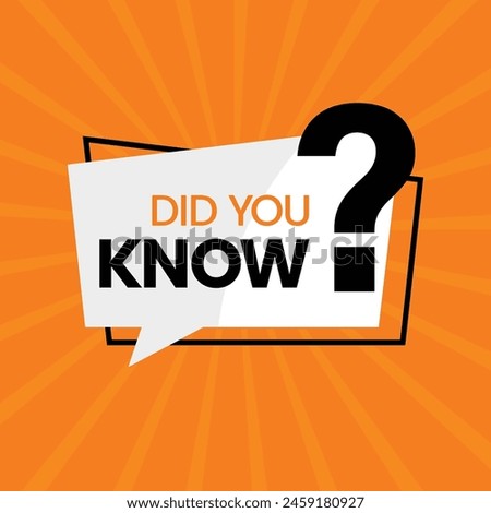 Did you know banner design  template with message speech bubble
