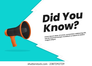 Did you know banner for education business concept of join us and advertising with megaphone