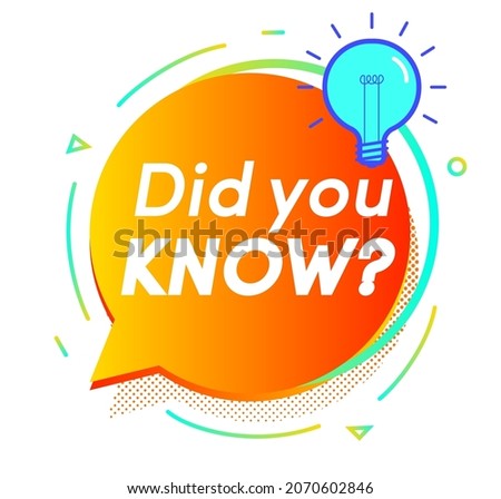 Did you know banner gradient modern style for life hacks, advertising, education, business, interesting funny facts, learning, expert tutorial, wise council, blog label, social media. Vector 10 eps
